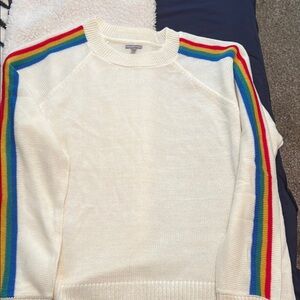 Charlotte Russe Cream and Red Crew Neck Sweater